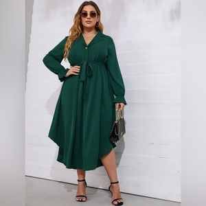 SHEIN Green long sleeve dress, size 14/XL